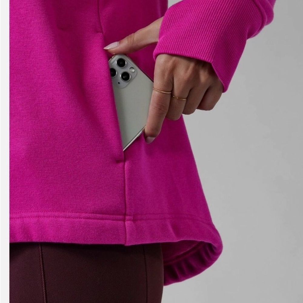Athleta Cozy Karma Pink Quarter-Zip Pullover Size XS - Picture 4 of 8